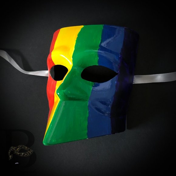 Rainbow Pride Parade Party Mask - Picture 3 of 5